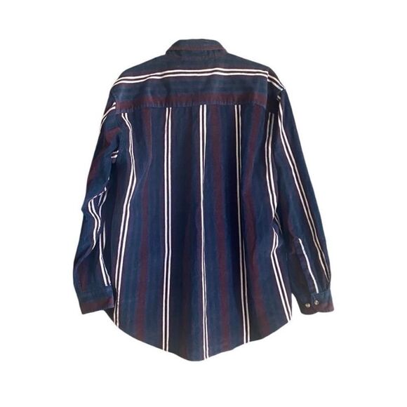 VINTAGE Hunters Club Multi Color Striped Corduroy Button Down Shirt. Size Large - Picture 4 of 7
